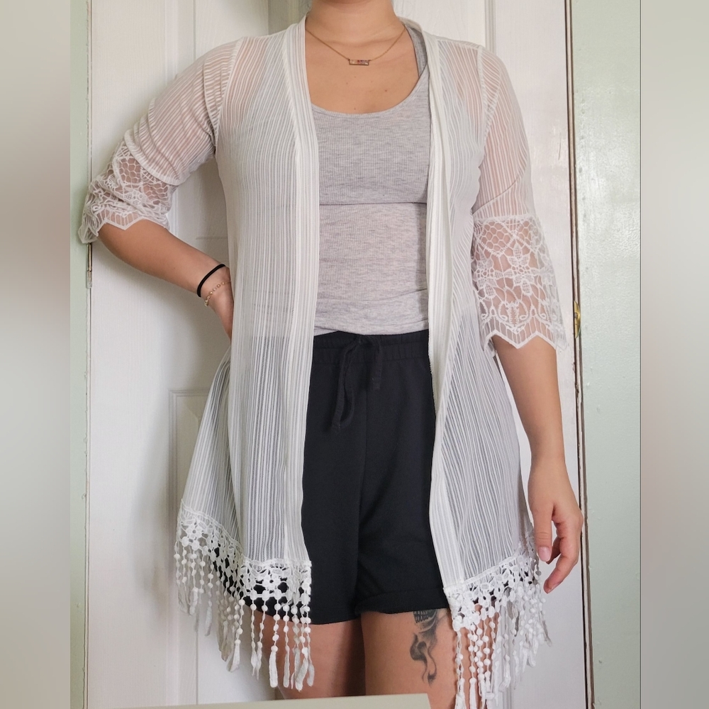 White crotchet Kimono in size small